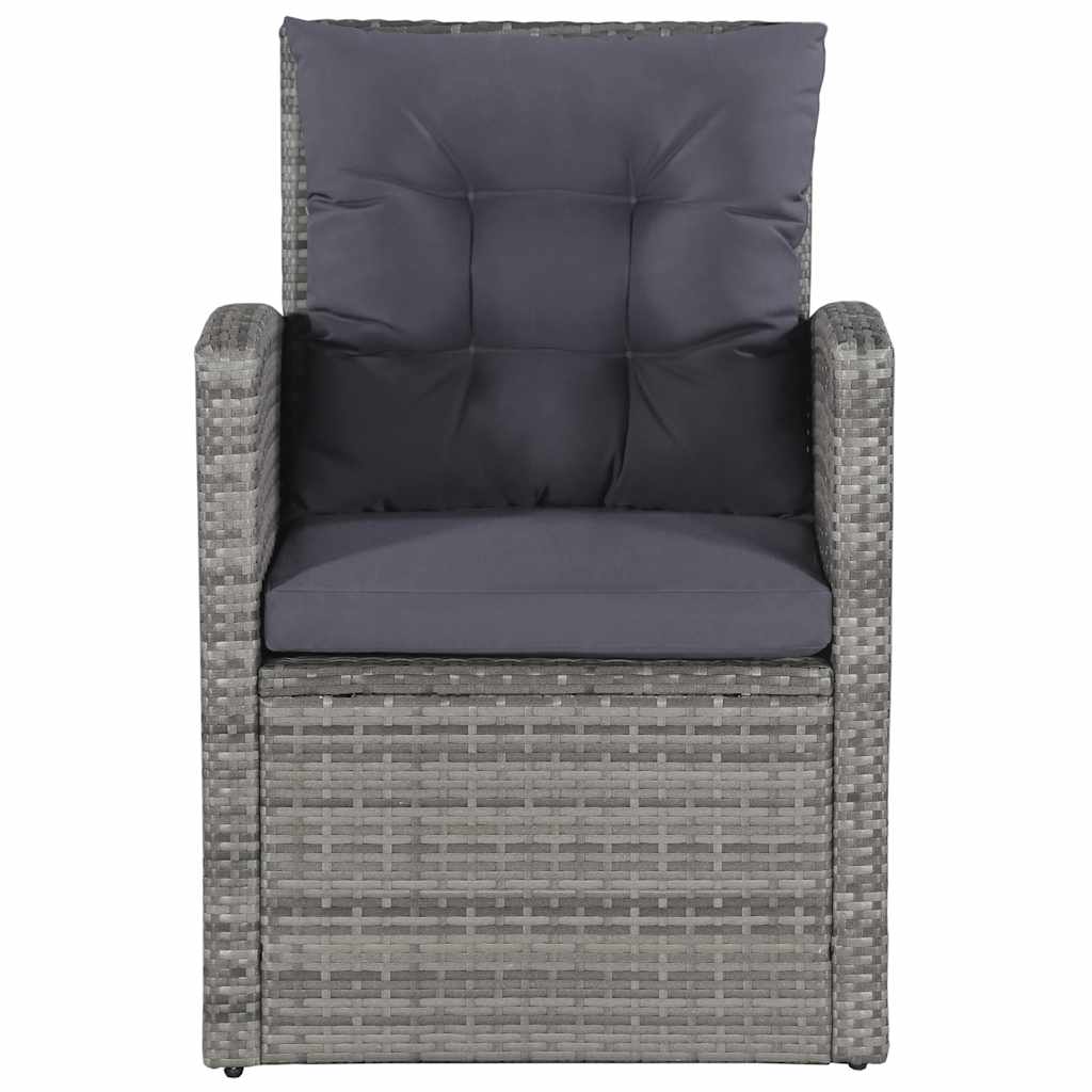 Set de muebles de jardín 6 pzas y cojines ratán sintético gris
