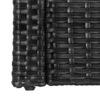 Set de sofás de jardín 5 piezas y cojines ratán sintético negro