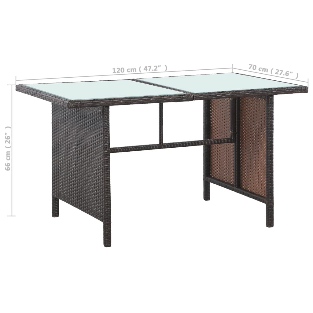 Set sofás de jardín 5 piezas y cojines ratán sintético marrón
