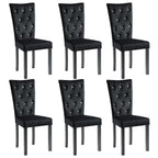 Silla de comedor 6 unidades terciopelo negro