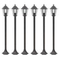 White aluminum garden lampposts E27 110 cm 6 units