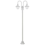 Farola de jardín con 2 luces aluminio blanca E27 220 cm
