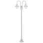 2-light white aluminum garden lamppost E27 220 cm