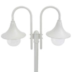 Farola de jardín con 2 luces aluminio blanca E27 220 cm