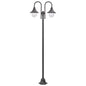 2-light white aluminum garden lamppost E27 220 cm