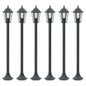 White aluminum garden lampposts E27 110 cm 6 units