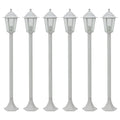 Farolas de jardín aluminio blancas E27 110 cm 6 unidades