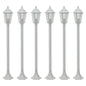 White aluminum garden lampposts E27 110 cm 6 units