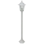Farolas de jardín aluminio blancas E27 110 cm 6 unidades