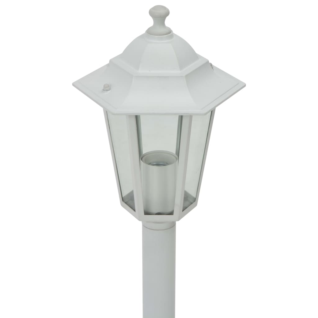 Farolas de jardín aluminio blancas E27 110 cm 6 unidades