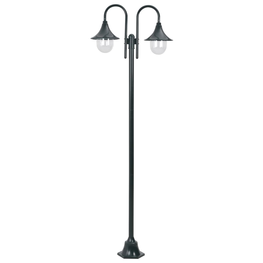 Farola de jardín con 2 luces aluminio blanca E27 220 cm