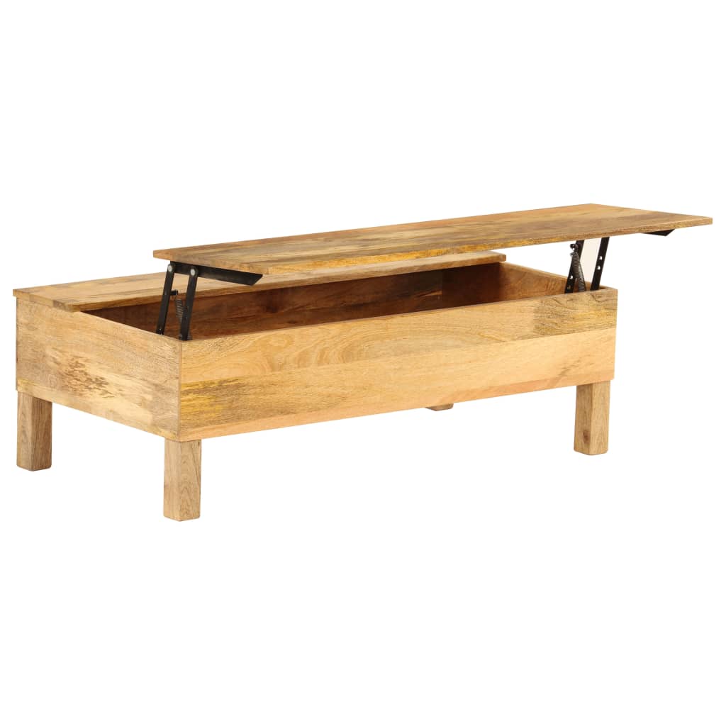 Mesa de centro de madera maciza de mango 110x55x35 cm