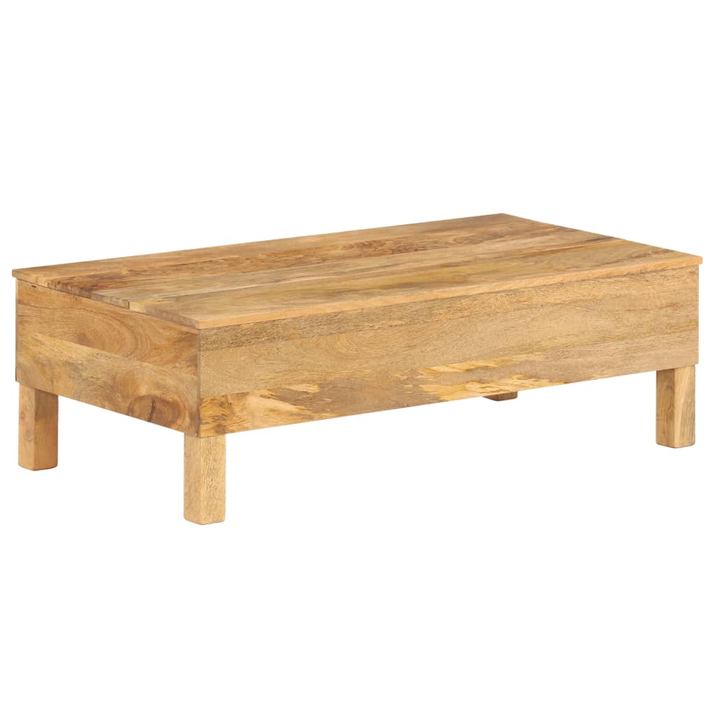 Mesa de centro de madera maciza de mango 110x55x35 cm