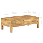 Mesa de centro de madera maciza de mango 110x55x35 cm