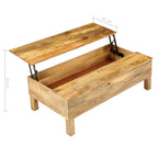 Mesa de centro de madera maciza de mango 110x55x35 cm