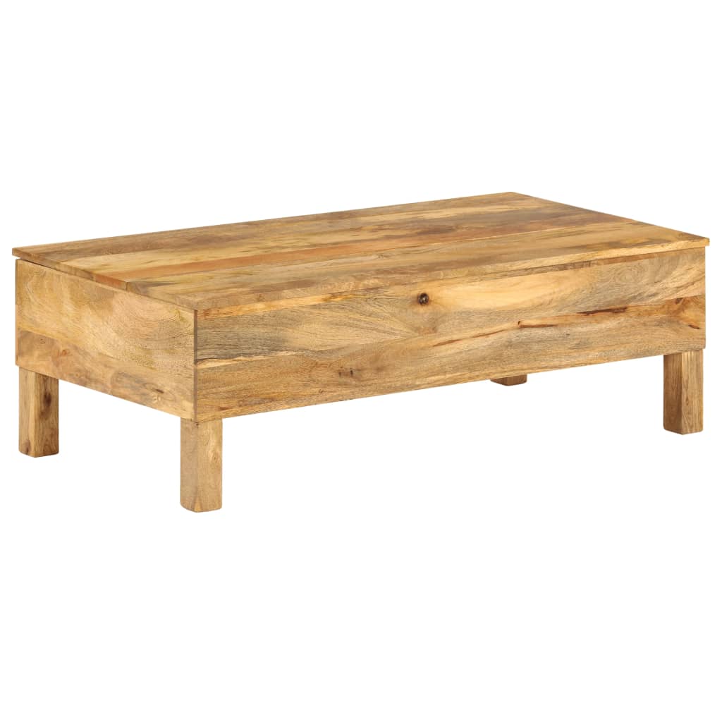 Mesa de centro de madera maciza de mango 110x55x35 cm