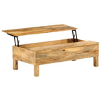 Mesa de centro de madera maciza de mango 110x55x35 cm