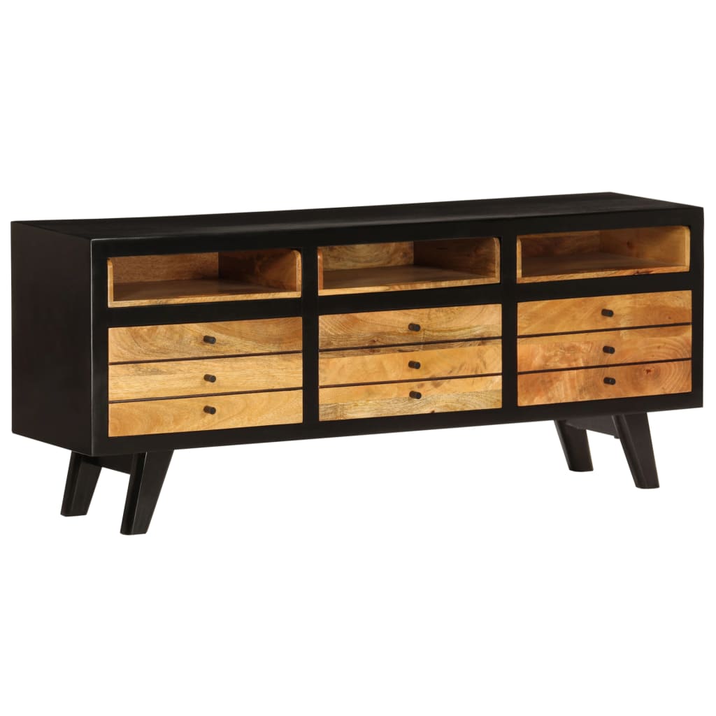 Mueble de TV de madera maciza de mango 100x30x55 cm