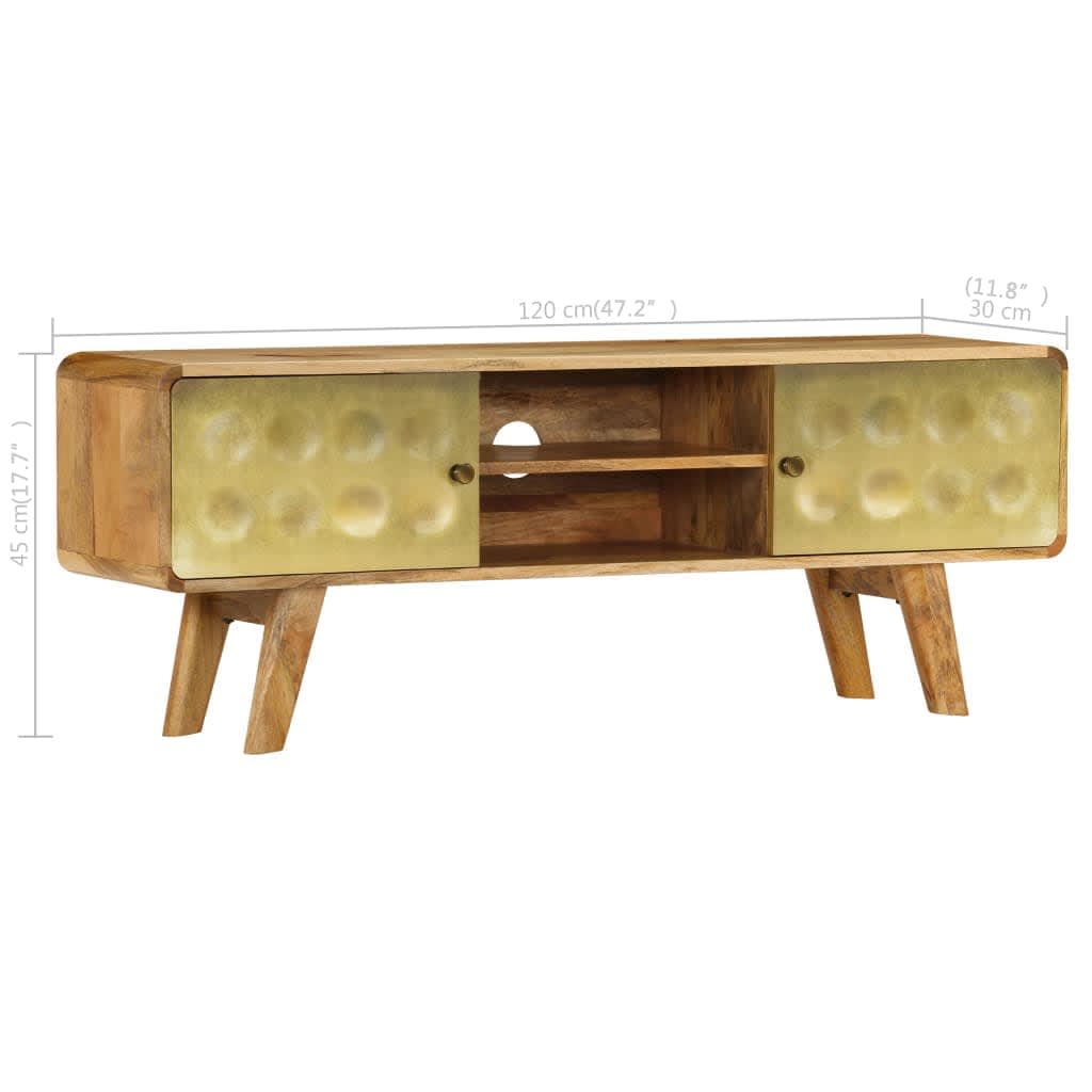 Mueble para TV de madera maciza de mango 120x30x45 cm