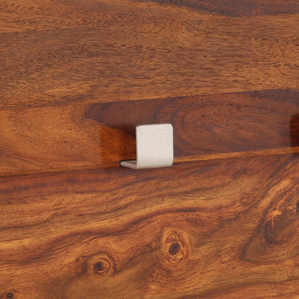 Perchero de madera maciza de acacia 118x40 cm