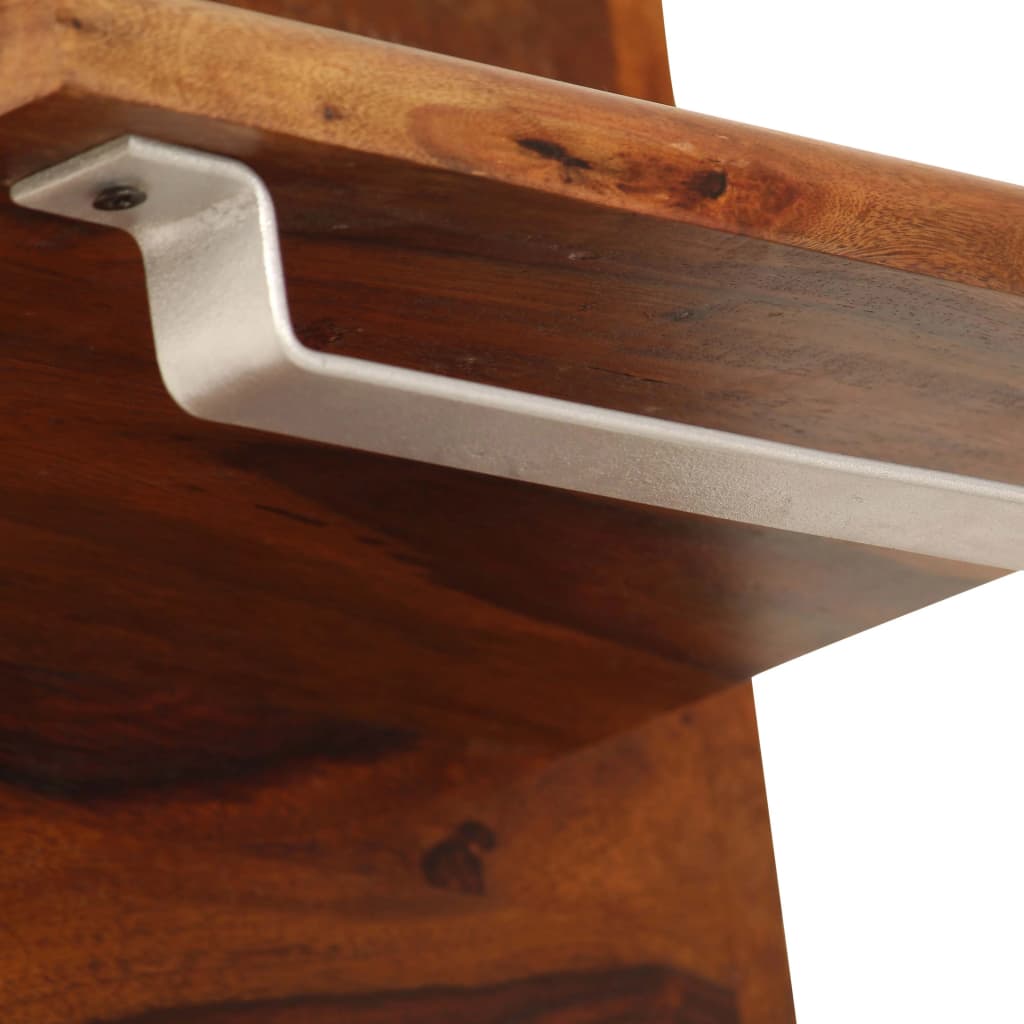 Perchero de madera maciza de acacia 118x40 cm
