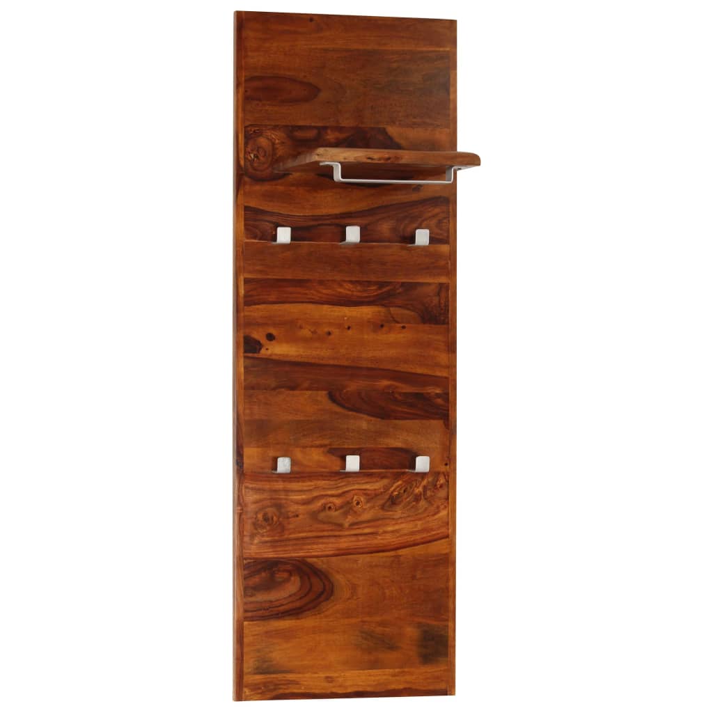 Perchero de madera maciza de acacia 118x40 cm