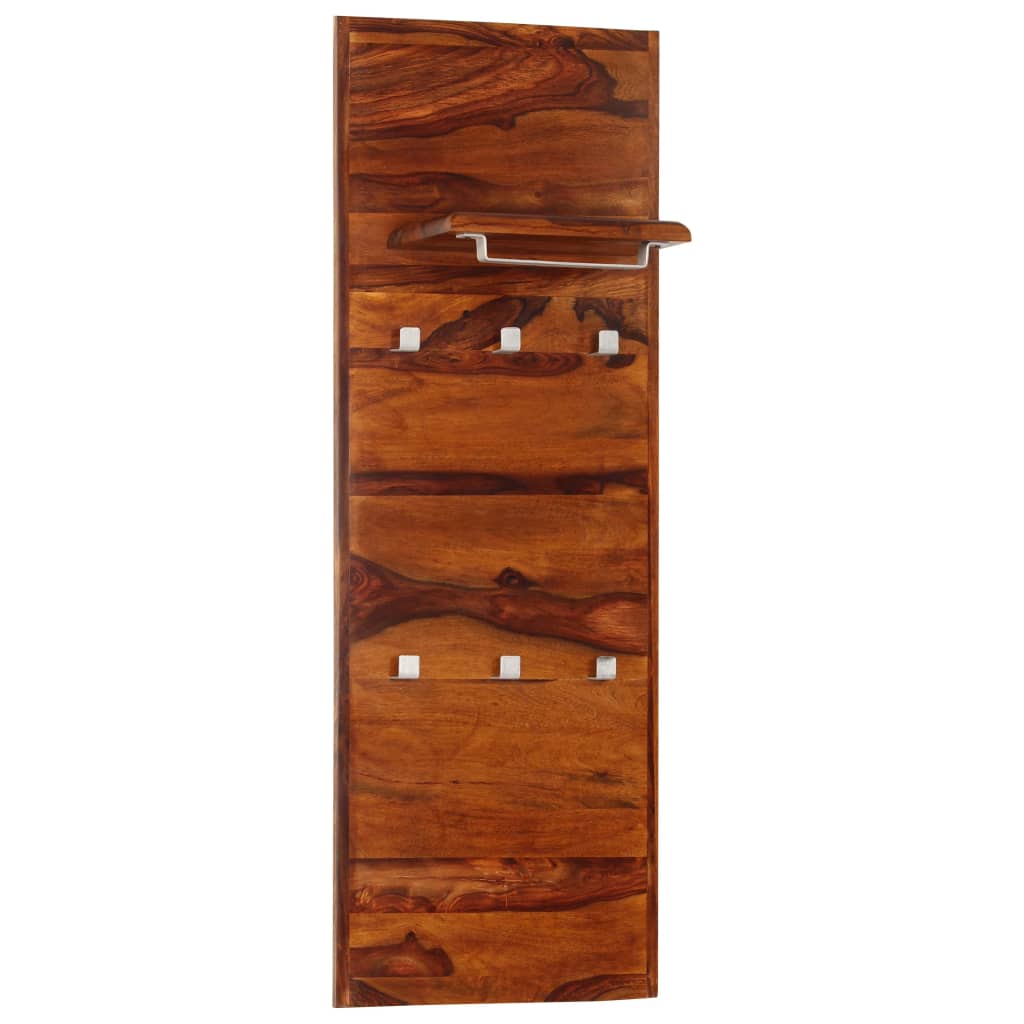 Perchero de madera maciza de acacia 118x40 cm