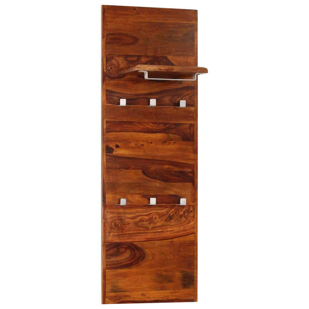 Perchero de madera maciza de acacia 118x40 cm
