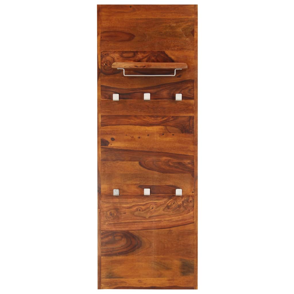 Perchero de madera maciza de acacia 118x40 cm