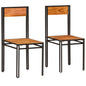 Dining chairs 2 pcs solid wood honey color classic