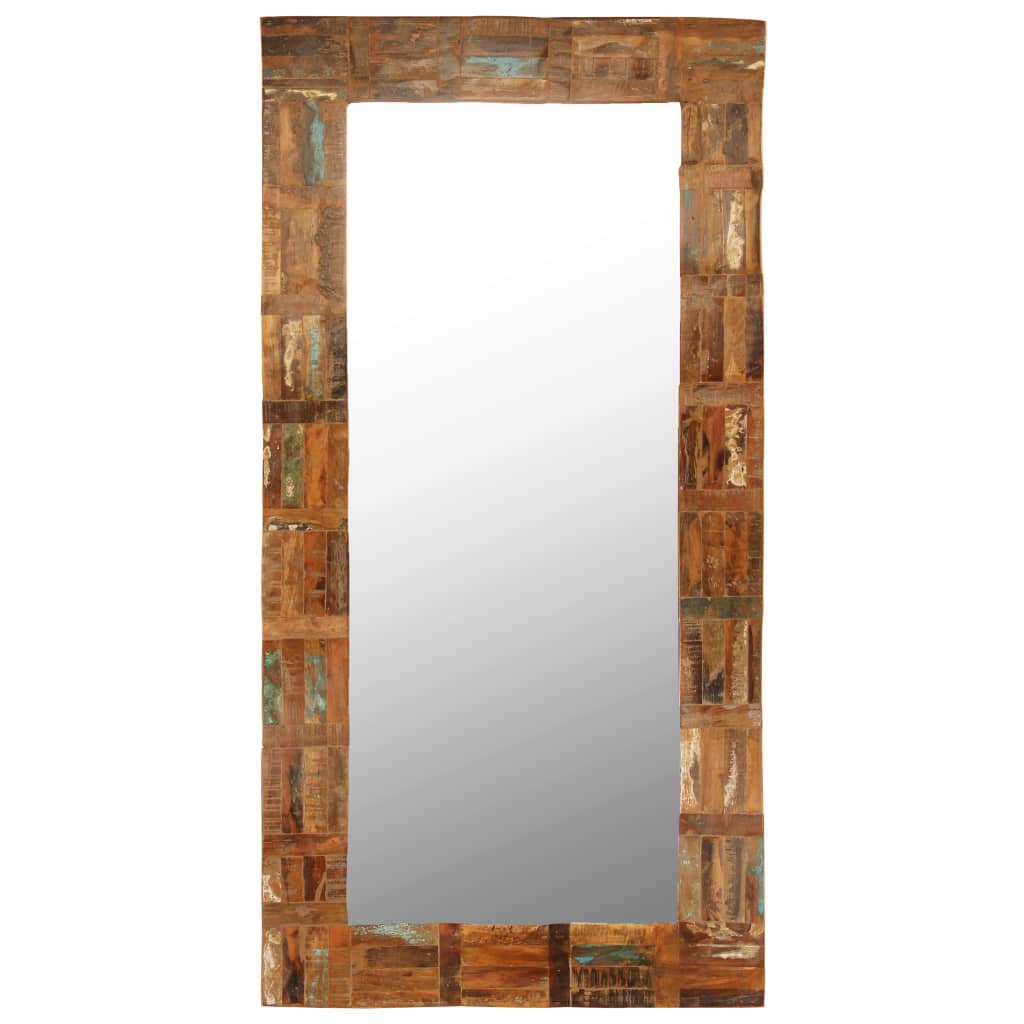 Espejo de pared de madera maciza reciclada 60x120 cm