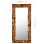Espejo de pared de madera maciza reciclada 60x120 cm