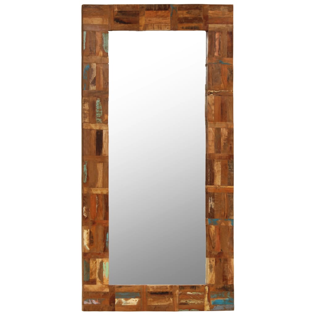Espejo de pared de madera maciza reciclada 60x120 cm