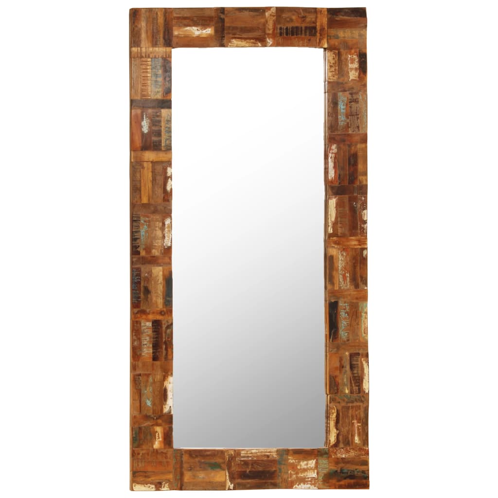 Espejo de pared de madera maciza reciclada 60x120 cm