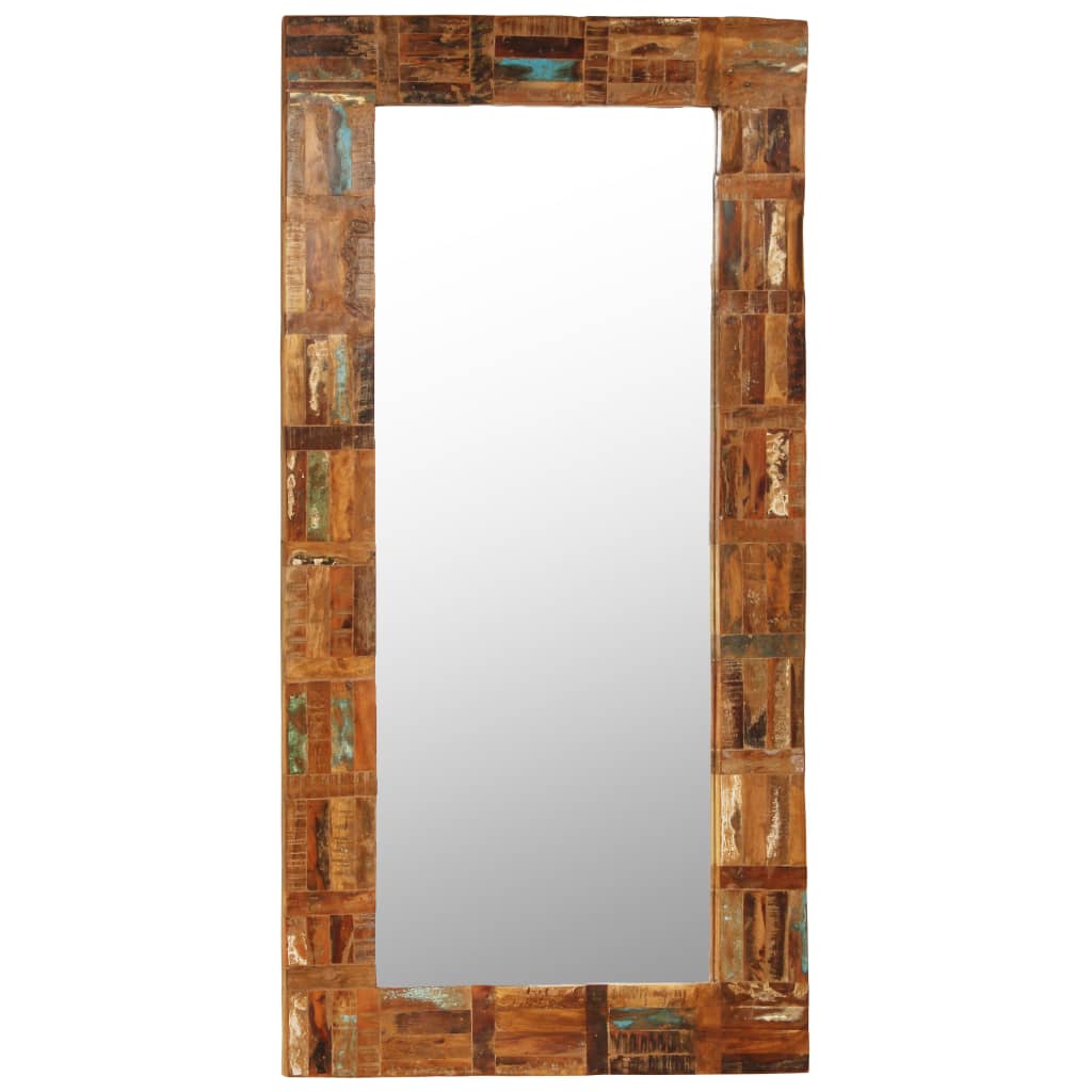 Espejo de pared de madera maciza reciclada 60x120 cm