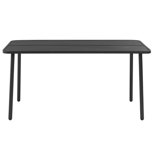 Dark gray steel garden table 150x90x72 cm