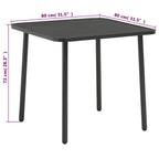 Mesa y sillas bistró de jardín 3 piezas acero gris oscuro