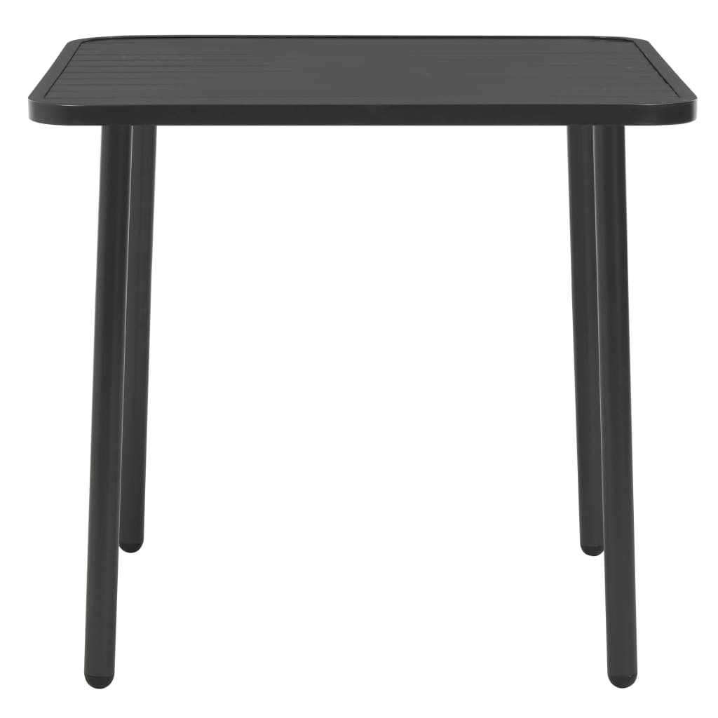 Mesa y sillas bistró de jardín 3 piezas acero gris oscuro