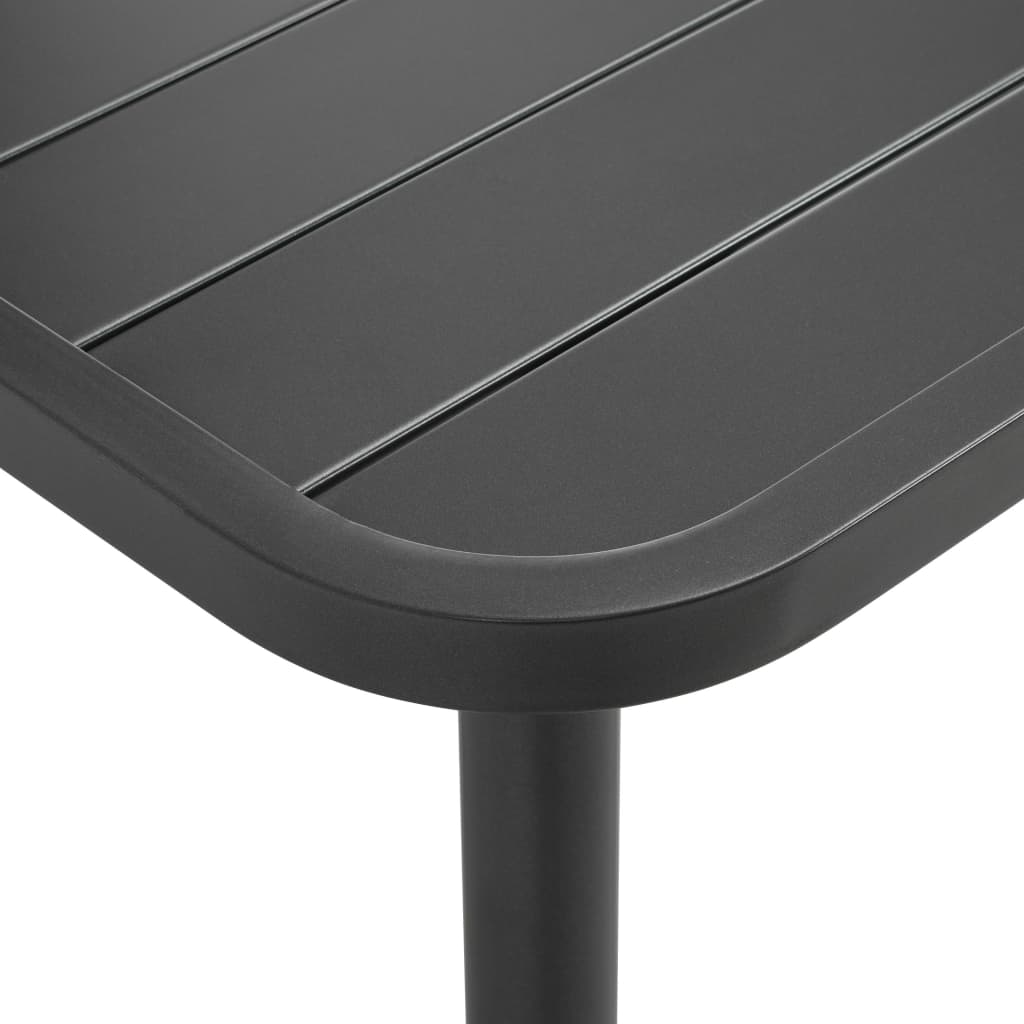 Mesa y sillas bistró de jardín 3 piezas acero gris oscuro