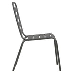 Mesa y sillas bistró de jardín 3 piezas acero gris oscuro