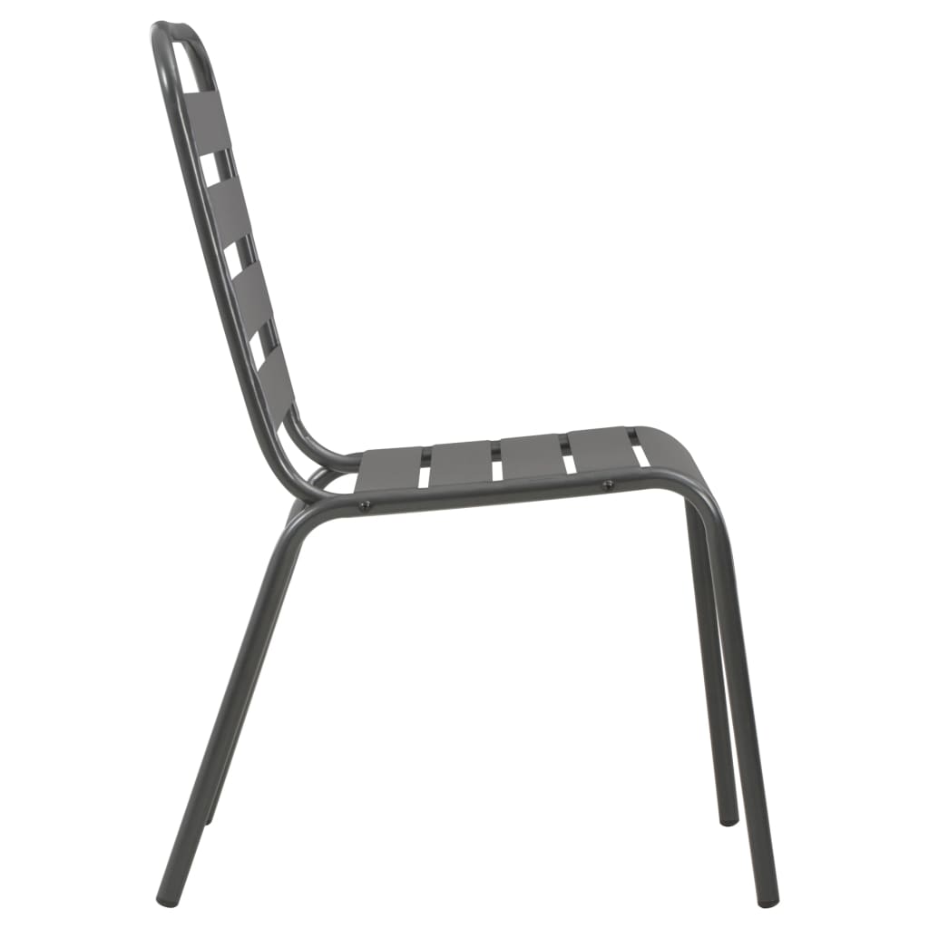 Mesa y sillas bistró de jardín 3 piezas acero gris oscuro