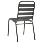 Mesa y sillas bistró de jardín 3 piezas acero gris oscuro