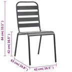 Juego de comedor de jardín 5 piezas acero gris oscuro