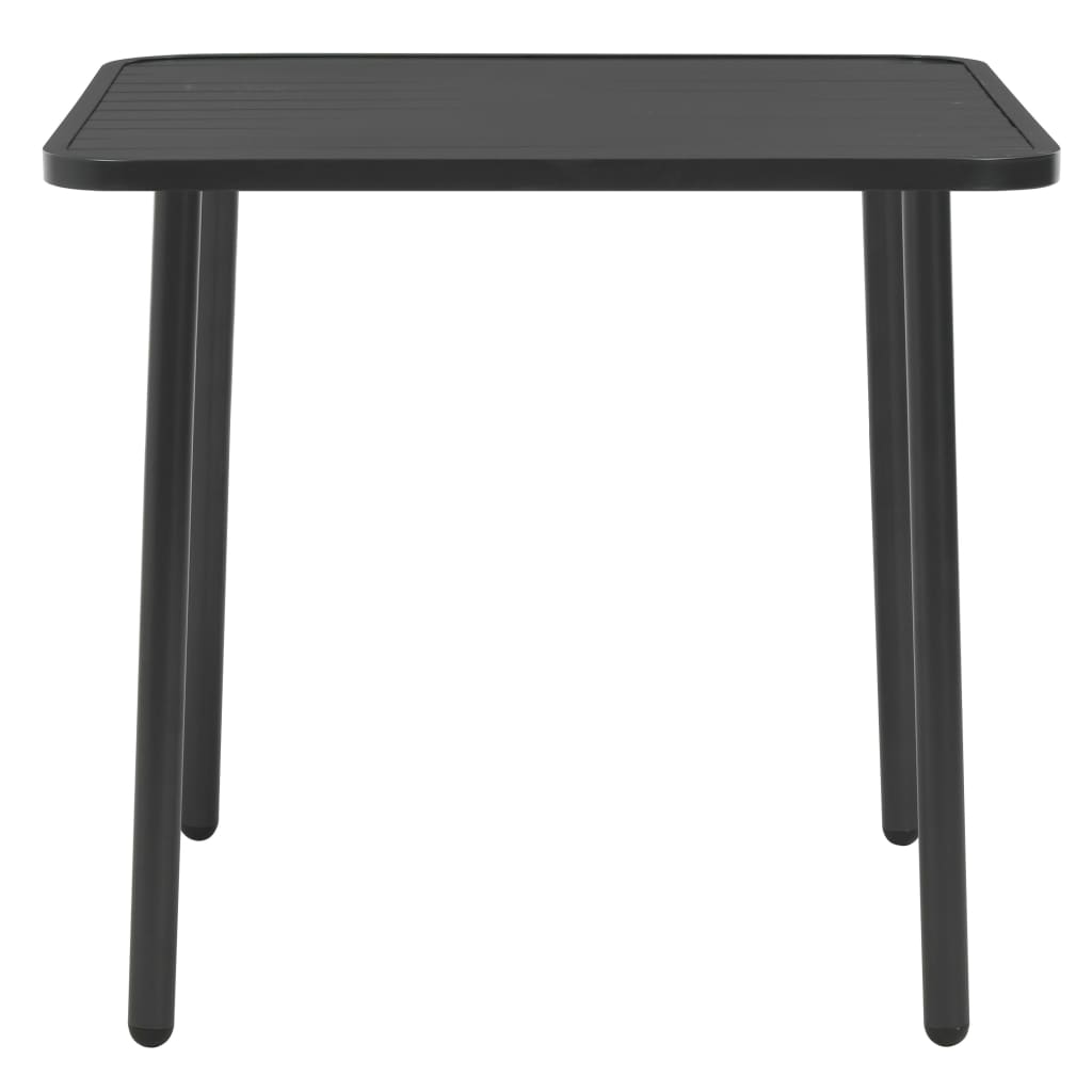 Juego de comedor de jardín 5 piezas acero gris oscuro