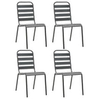 Juego de comedor de jardín 5 piezas acero gris oscuro