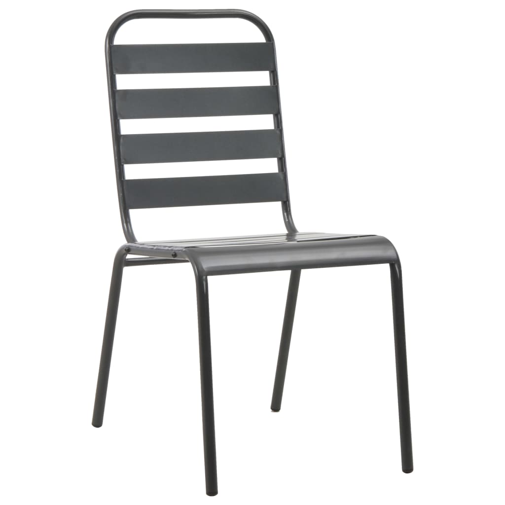 Juego de comedor de jardín 5 piezas acero gris oscuro
