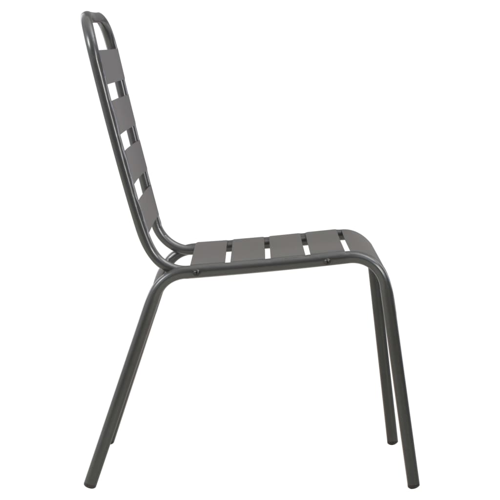 Juego de comedor de jardín 5 piezas acero gris oscuro