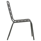Juego de comedor de jardín 5 piezas acero gris oscuro