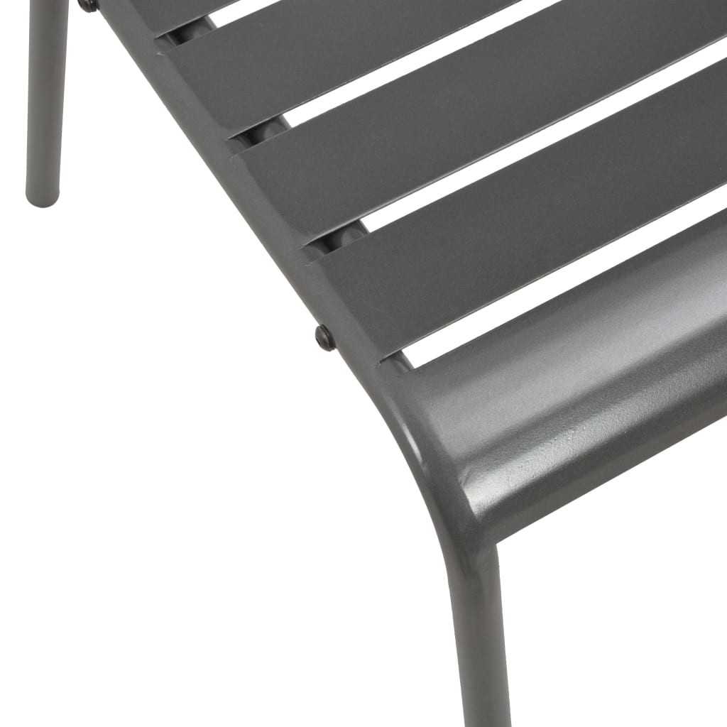 Juego de comedor de jardín 5 piezas acero gris oscuro