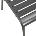 Juego de comedor de jardín 5 piezas acero gris oscuro